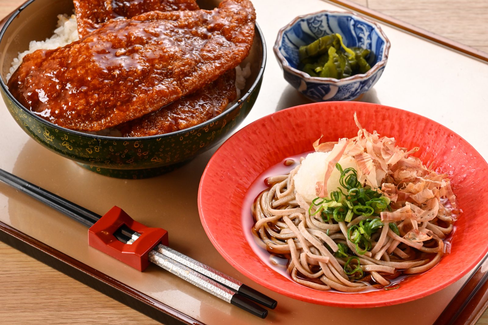 福井ポークのソースかつ丼と福そばおろし蕎麦セット